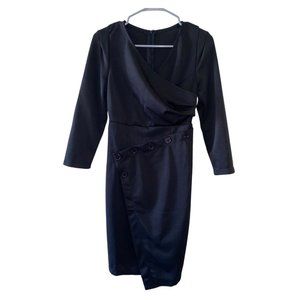 Asymmetrical Black button dress